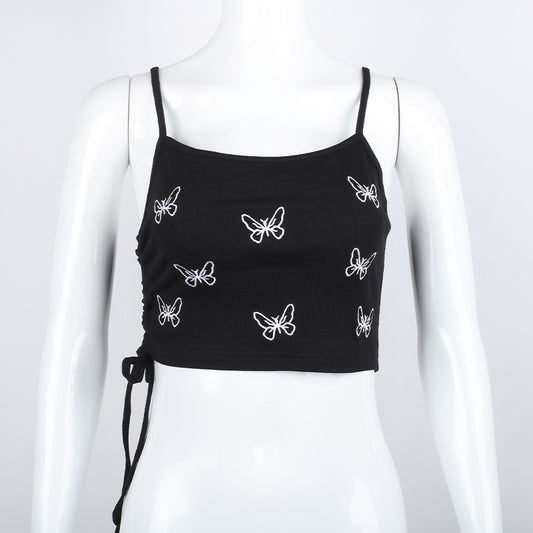 Blusa Estilo Mariposa con Cordón Ajustable y Abertura Frontal