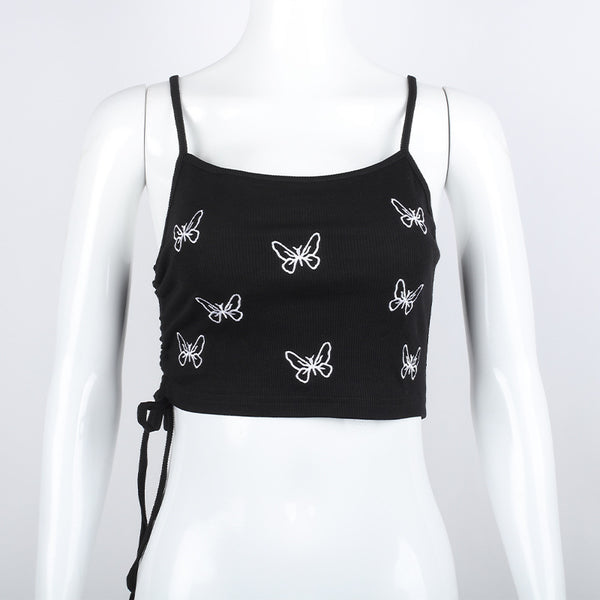 Blusa Estilo Mariposa con Cordón Ajustable y Abertura Frontal