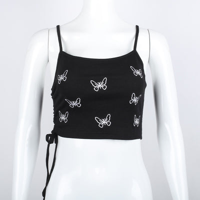 Blusa Estilo Mariposa con Cordón Ajustable y Abertura Frontal