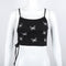 Blusa Estilo Mariposa con Cordón Ajustable y Abertura Frontal