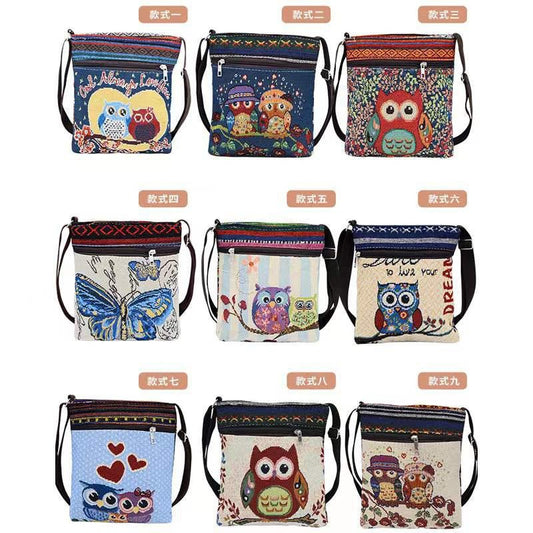 Bolso Bandolera Bordado Étnico con Elefante y Mariposa Estilo Chino - Image 2