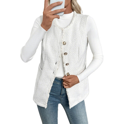Chaleco Cardigan Elegante de Color Sólido para Mujer - Image 5
