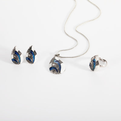 Conjunto de Collar, Aretes y Anillo Geométrico - Image 8