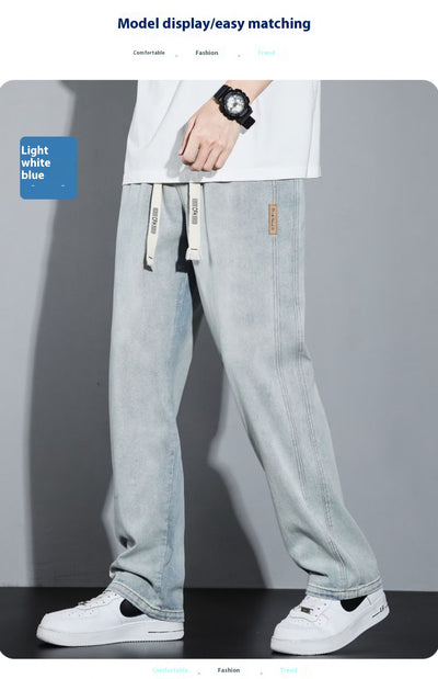 Pantalones Vaqueros Rectos Anchos para Hombre - Comodidad y Estilo Casual - Image 31