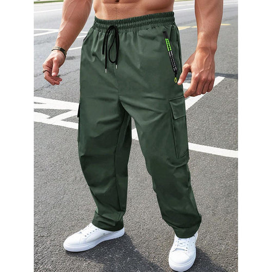 Pantalones de Trabajo Casual Hombre Corte Relajado con Bolsillos Amplios - Image 4