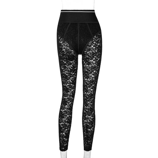 Pantalones Ajustados de Encaje con Control de Cintura - Image 3