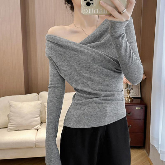 Blusa Térmica Asimétrica con Hombro Descubierto y Forro Polar - Image 8