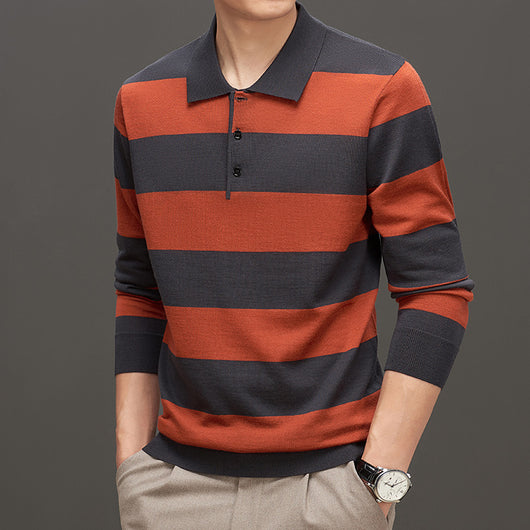 Suéter Ajustado Jacquard de Manga Larga para Hombre - Image 8