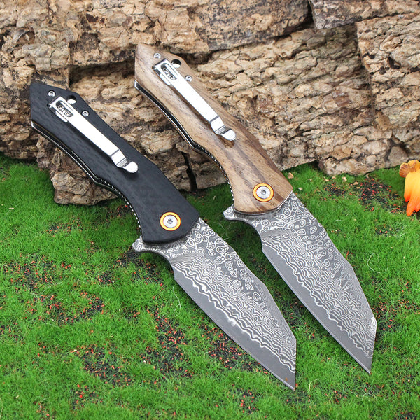 Cuchillo Plegable Mashige Steel Outdoor - Madera de Cebra