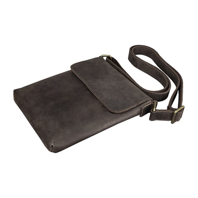 Mochila Crossbody de Cuero Crazy Horse para Hombre - Bolsa iPad Minimalista - Image 3