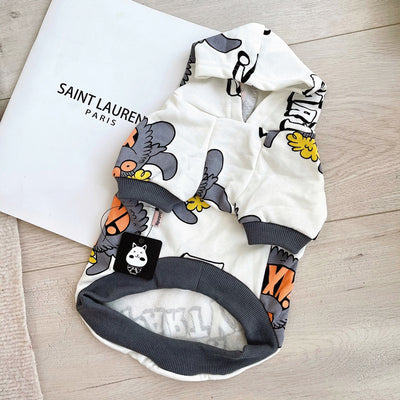 Suéter Casual para Mascotas con Diseño Graffiti - Perfecto para Primavera y Otoño