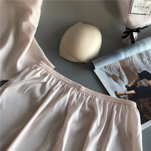 Conjunto de Pijama Seda Cinta Hielo para Mujer - Dos Piezas Loungewear - Image 2