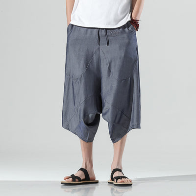 Pantalones Anchos Estilo Chino de Seda Hielo para Hombre - Talla Grande Holgada - Image 5
