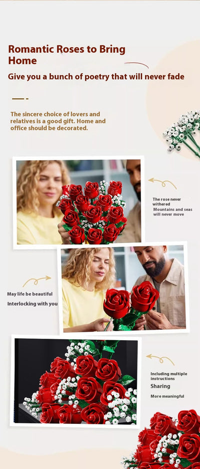 Ramo de Rosas con Bloques de Construcción Luminosos - Image 10