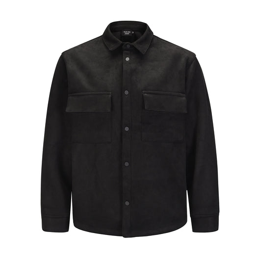 Chaqueta Casual Suelta de Terciopelo Acolchado en Cuero - Image 8