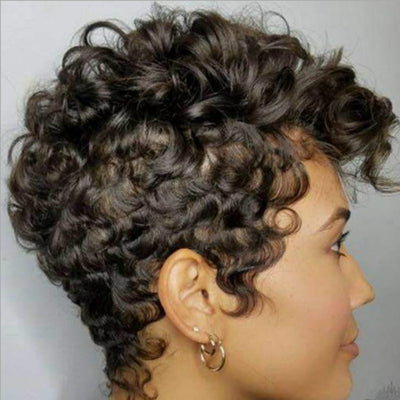 Peluca Rizada Corta Afro Natural Voluminosa para Mujer - Image 7