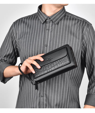 Cartera Retro para Hombre con Doble Cierre y Múltiples Compartimentos - Image 10