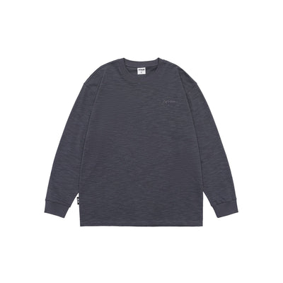 Camiseta de Algodón Pima con Bordado Minimalista - Manga Larga Cuello Redondo - Image 7