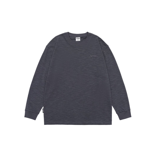 Camiseta de Algodón Pima con Bordado Minimalista - Manga Larga Cuello Redondo - Image 7
