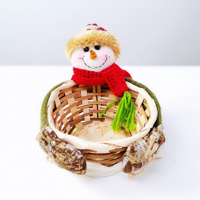 Canasta Decorativa Navideña Santa, Muñeco de Nieve y Reno - Image 6