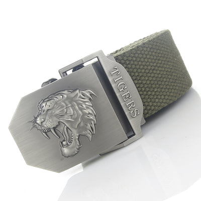 Cinturón Canvas para Hombre con Hebilla Automática Cabeza de Tigre - Image 5