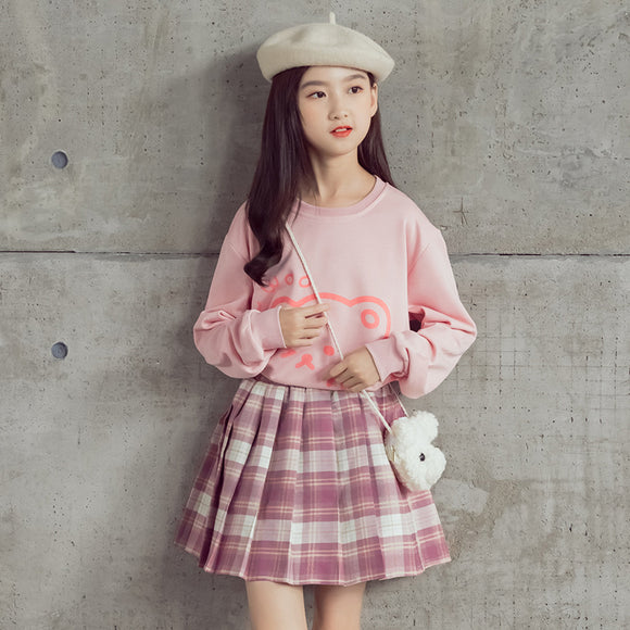 Suéter de Algodón Manga Larga para Niñas - Diseño Trendy Otoño