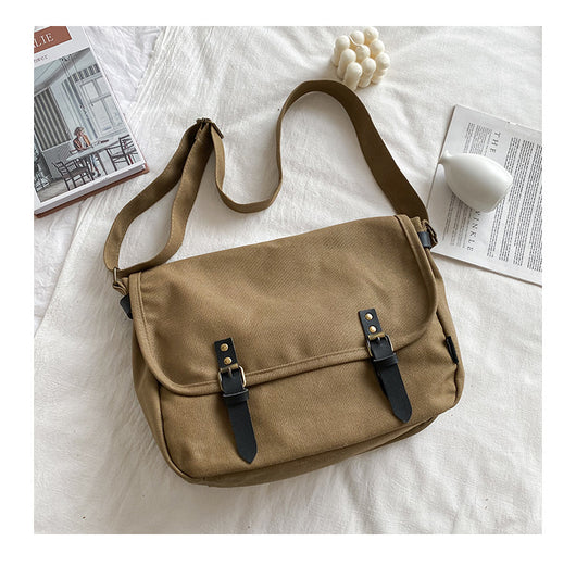 Bolsa de Mensajero Retro de Lona con Cierre Abatible y Detalles de Herrería - Image 23