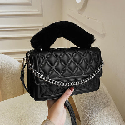 Bolso Cuadrado Retro Acolchado en Piel Sintética - Diseño Rombo - Image 4