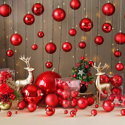 Bola de Navidad Roja Electrochapada - Adorno Colgante para Árbol