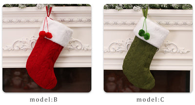 Calcetines de Lana Tejidos a Rayas para Navidad - Image 11