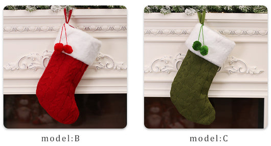 Calcetines de Lana Tejidos a Rayas para Navidad - Image 11