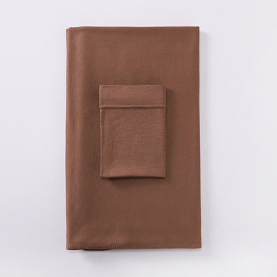 Black minimalist modal bottom hat integrated scarf, folded neatly on a white background. - Image 13