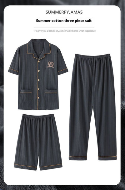 Pijama de Tres Piezas Manga Corta para Hombre - Image 16