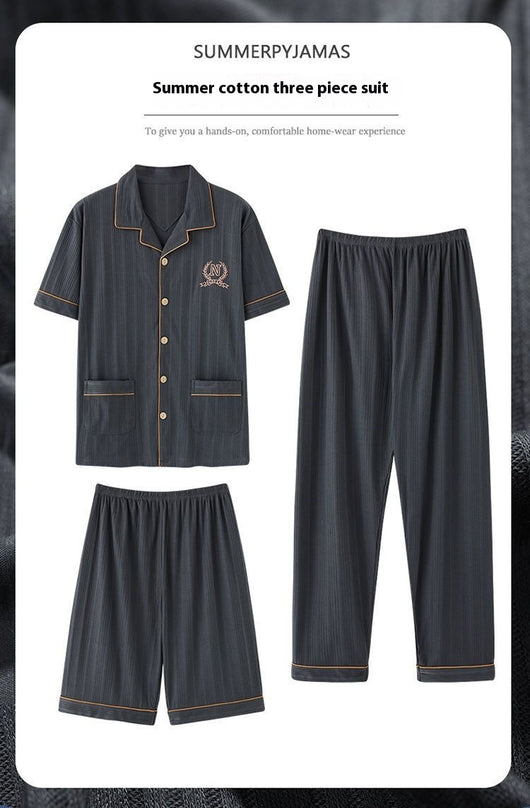 Pijama de Tres Piezas Manga Corta para Hombre - Image 16