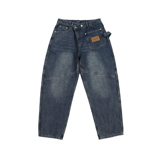 Pantalones Cargo Vaqueros Retro Lavado Pesado con Diseño de Bolsillos Oblicuos - Image 80