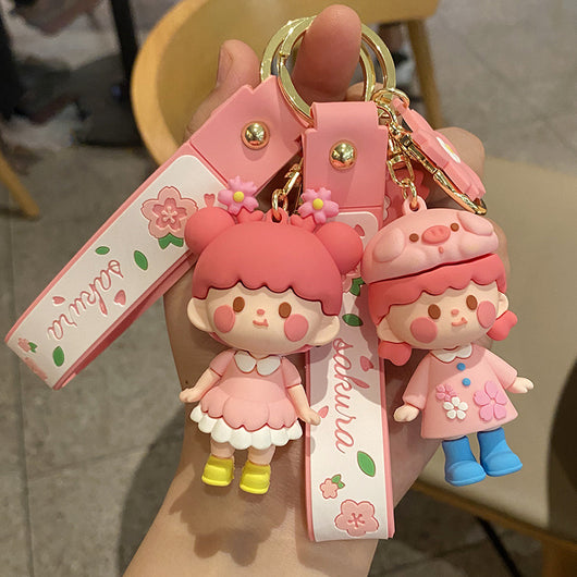 Llaveros Lindos de Muñeca Flor de Cerezo con Diseño Nuevo - Image 6