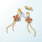 Women's Fashionable Long Drop Earrings Dorado 925 Plateado