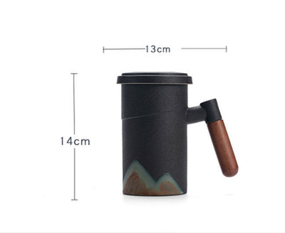 Taza Grande de Cerámica con Filtro para Té y Tapa - Oficina - Image 10