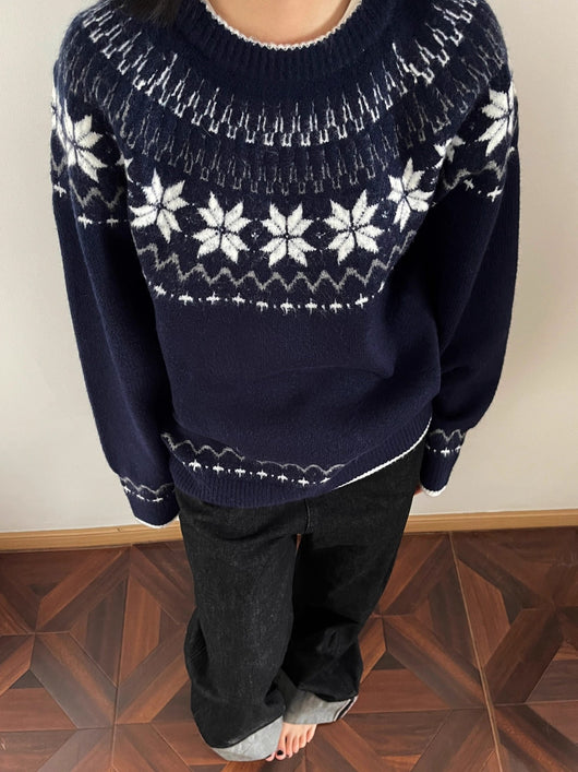 Suéter Tejido Jacquard Retro para Hombre - Image 10