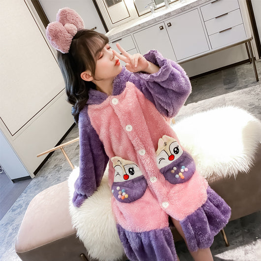 Pijama Infantil de Polar Coral para Otoño e Invierno - Image 5