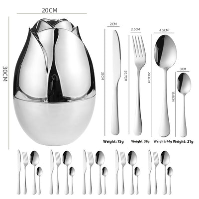 Juego de Cubiertos Acero Inoxidable 24 Piezas - Servicio de Cena Elegante - Image 8