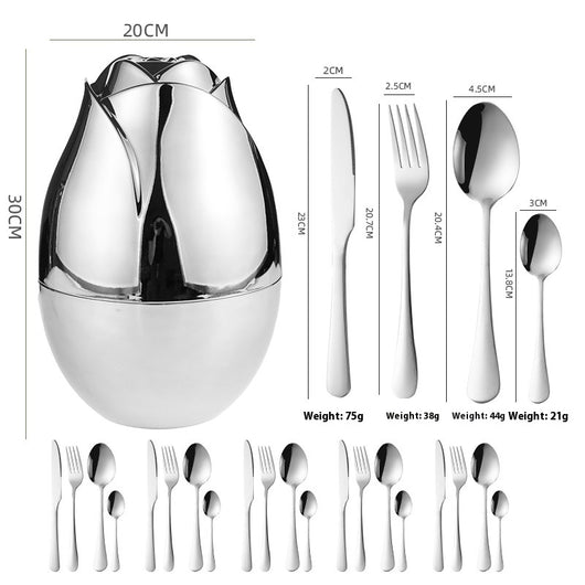 Juego de Cubiertos Acero Inoxidable 24 Piezas - Servicio de Cena Elegante - Image 8