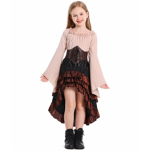 Vestido Halloween Asimétrico con Volantes y Cintura Alta - Image 3