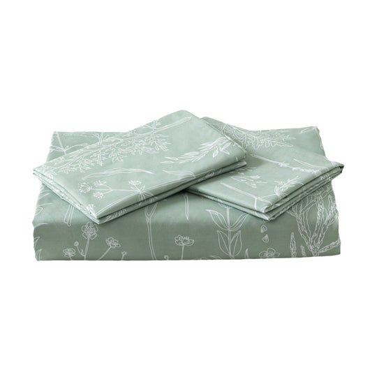 Juego de Edredón Tres Piezas con Diseño Floral Pintado a Mano Verde - Image 3