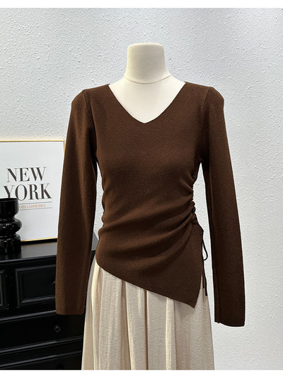 Blusa Ajustada de Manga Larga con Pliegues y Abertura Lateral - Image 20