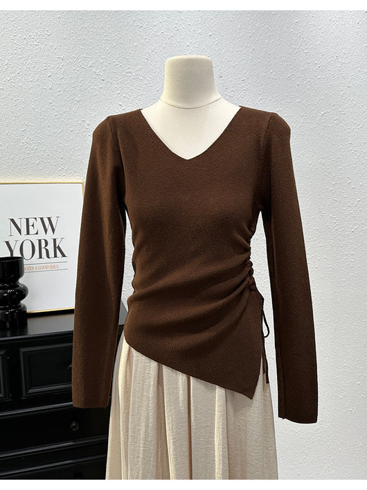 Blusa Ajustada de Manga Larga con Pliegues y Abertura Lateral - Image 20