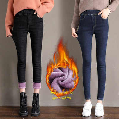Jeans Elásticos de Cintura Alta con Forro Polar - Image 10