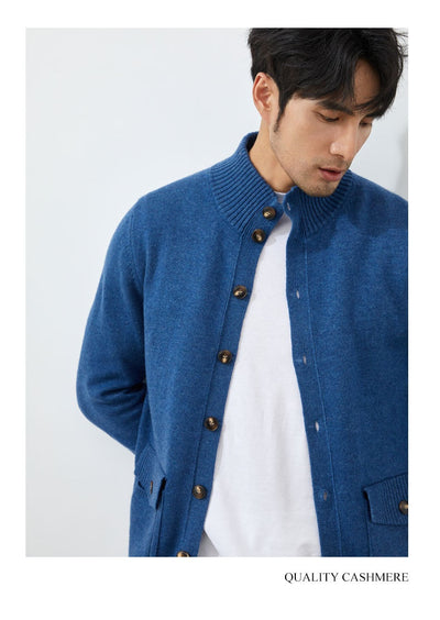 Cardigan de Cashmere Tejido Casual Manga Larga para Hombre - Image 14