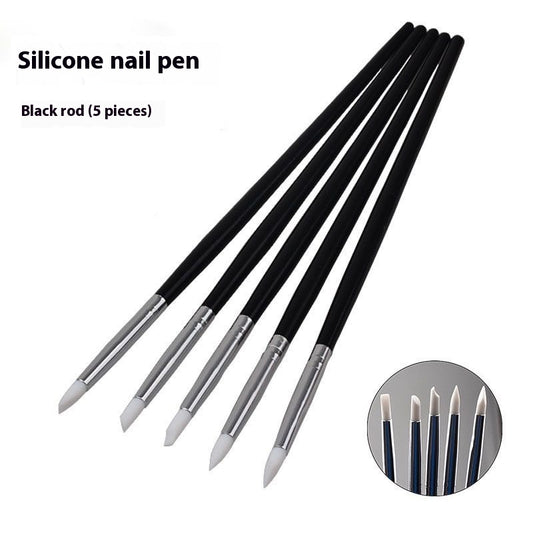 Set de Bolígrafos de Silicona Suave para Nail Art con Diseño Hueco Pintado