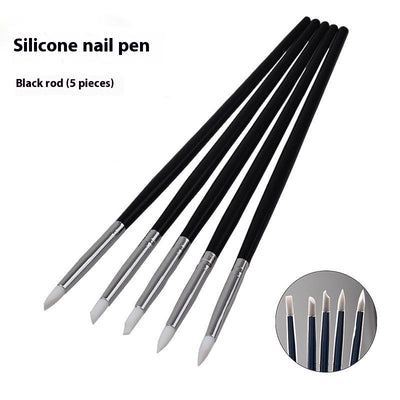 Set de Bolígrafos de Silicona Suave para Nail Art con Diseño Hueco Pintado